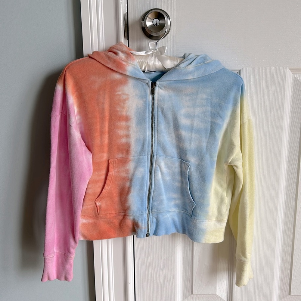 Old Navy Kids Tie Dye Hooded Zip Up Sweatshirt size M